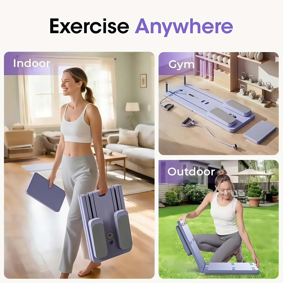 Cama de pilates Over LU TABLA PILATES violeta