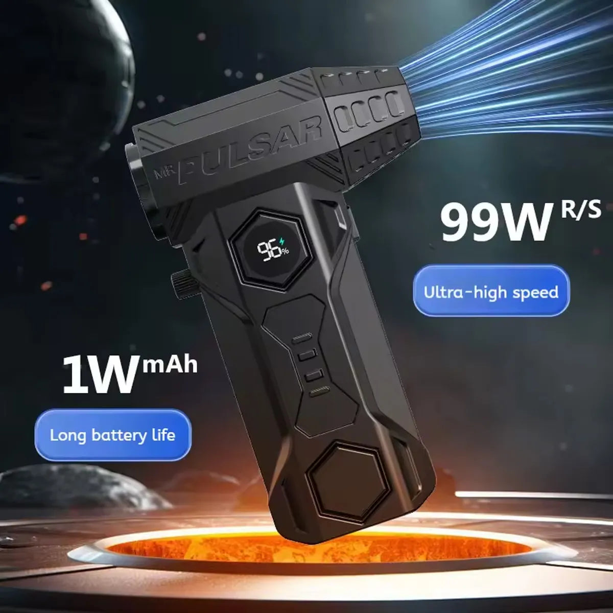 Aspirador Soplador Ventilador Portatil Recargable 6 En 1 Negro 5v 1 Amp