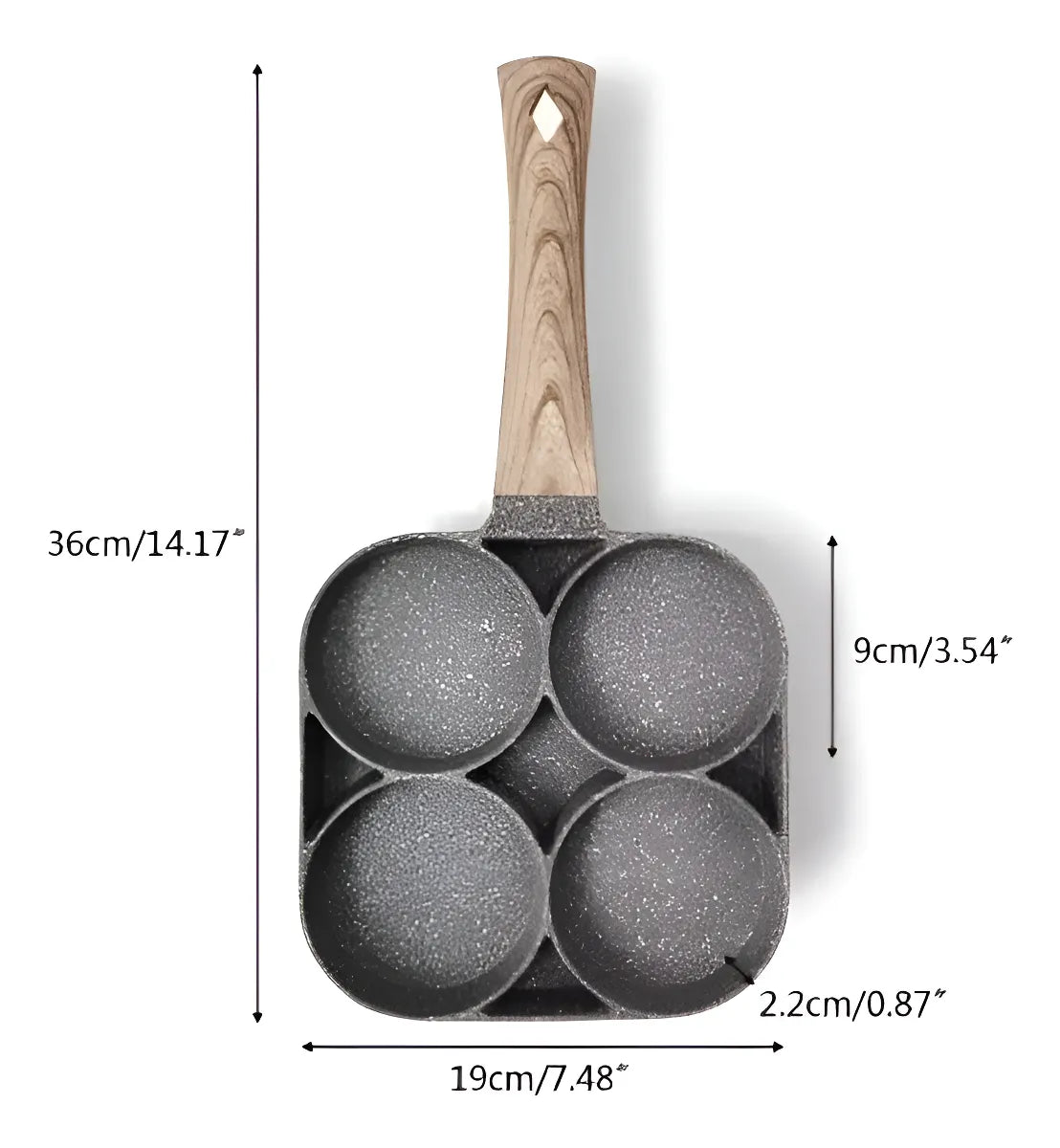 Sarten Antiadherente 4 Puestos Para Huevos Arepas Pancakes