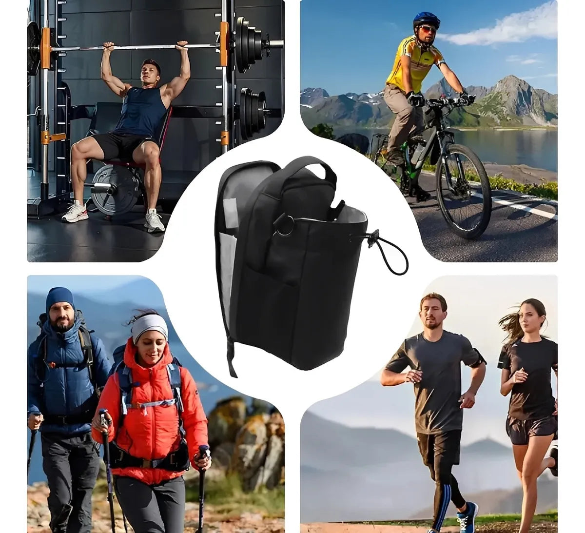 Bolsa De Gimnasio Ierre Magnético Ligera Portátil Color Negro