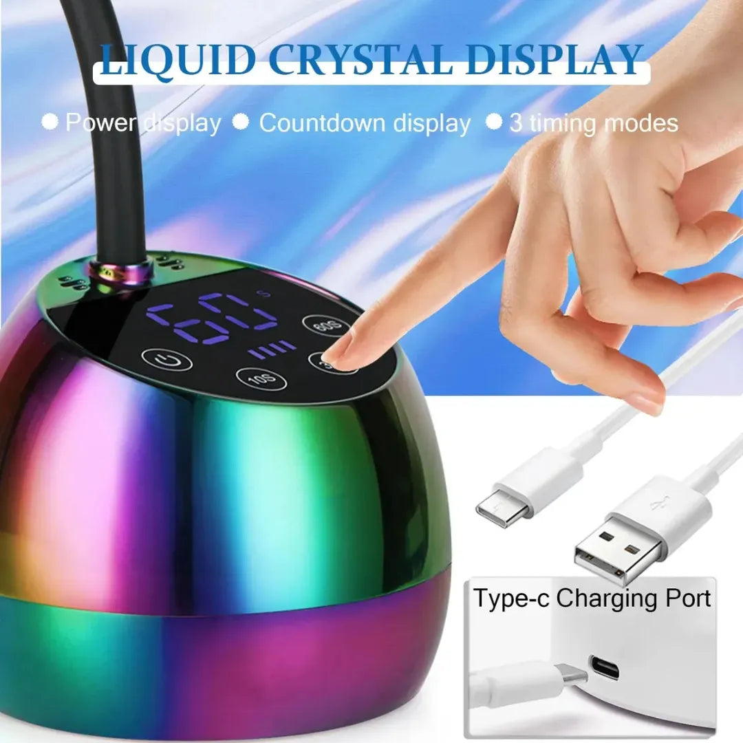 Mini Lampara Led Uv De Clip Uñas Press On Tornasol 110v