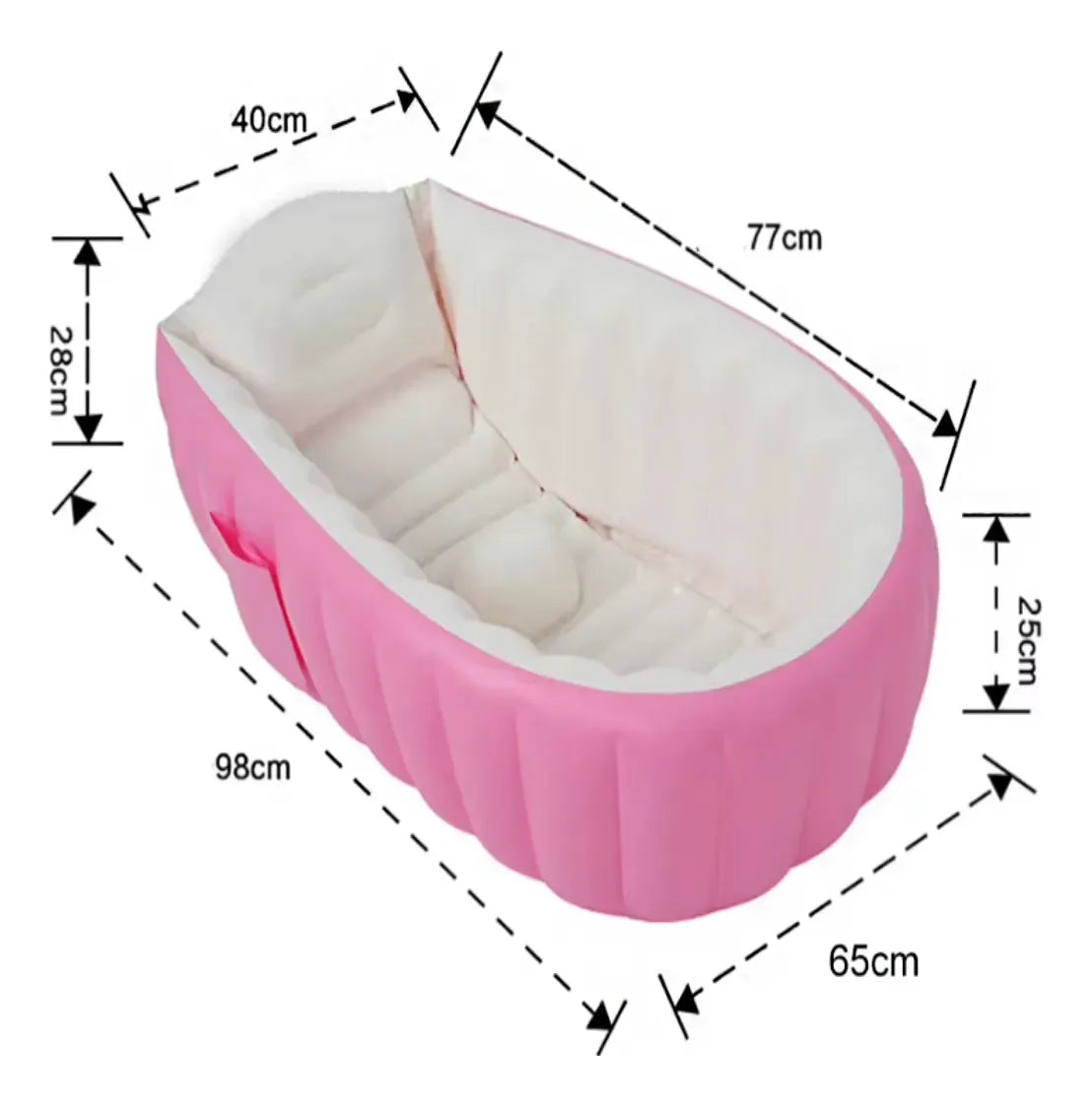 Bañera Tina Inflable Bebés Portátil Antideslizante Y Cómoda