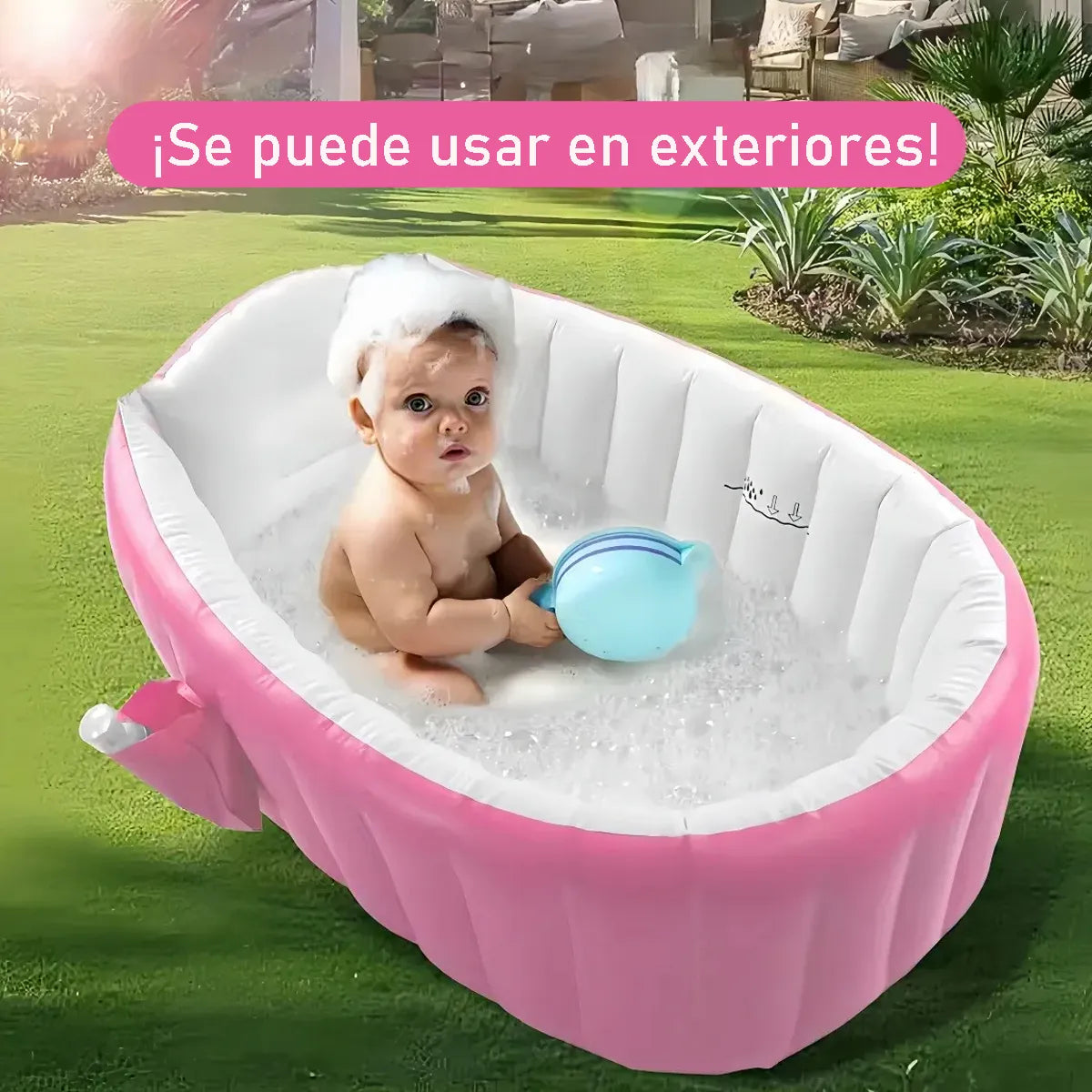 Bañera Tina Inflable Bebés Portátil Antideslizante Y Cómoda
