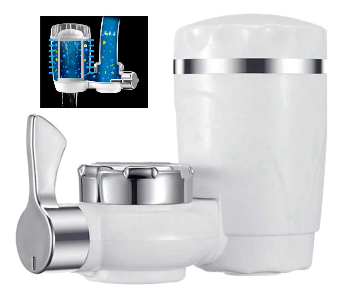 Filtro Purificador Agua Carbon Activado Ceramica 7 Niveles Color Blanco