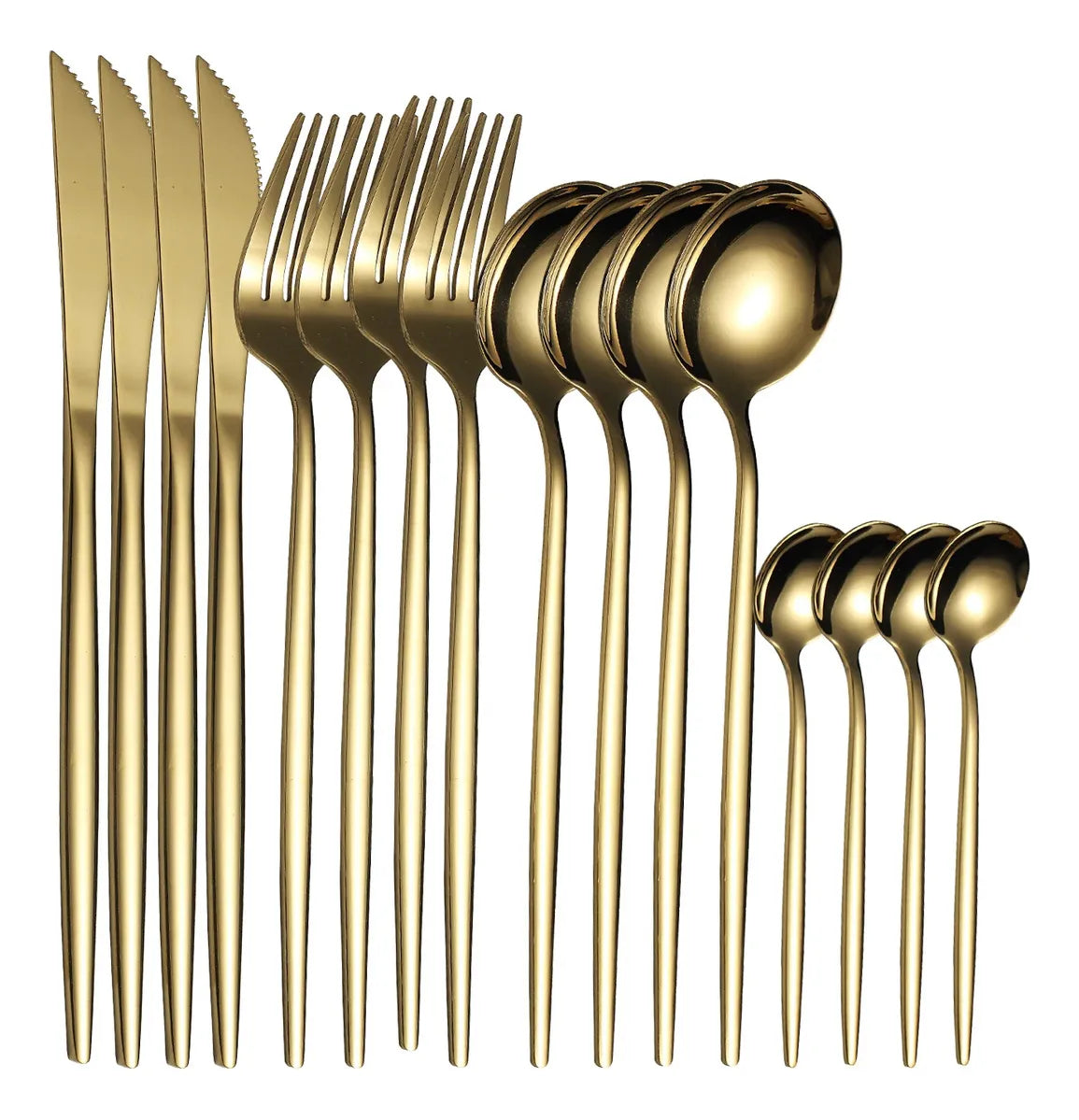 Set Cubierto Dorado Caja Lujo