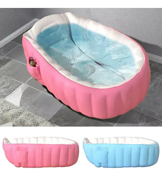 Bañera Tina Inflable Bebés Portátil Antideslizante Y Cómoda