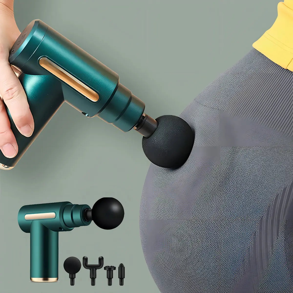 Pistola Masajeadora Corporal Fascial Gun Negra 60W 6 Velocidades