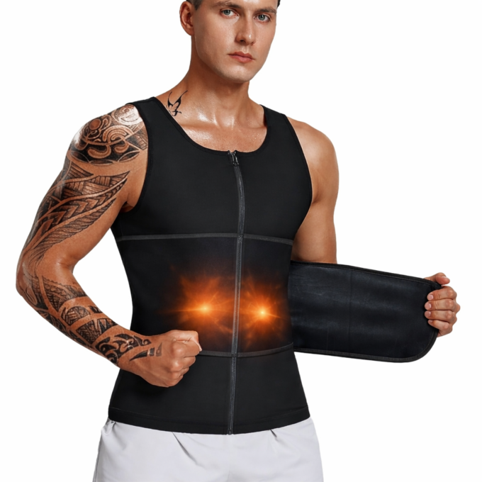 Chaleco Sauna Reductor Hombre Faja Térmica Moldeadora Abdomen Gym
