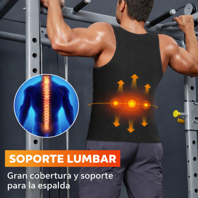 Chaleco Sauna Reductor Hombre Faja Térmica Moldeadora Abdomen Gym