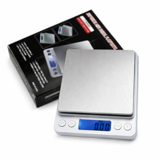 Báscula Digital 0.1g a 3kg Alta Precisión Profesional Acero
