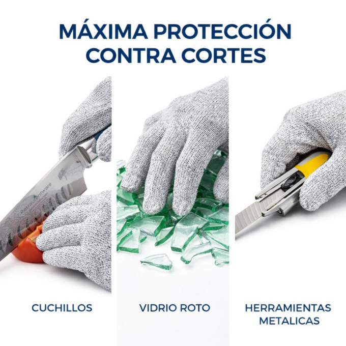Par de Guantes Resistentes A Cortes Nivel 5 Seguridad Cocina Vidrio