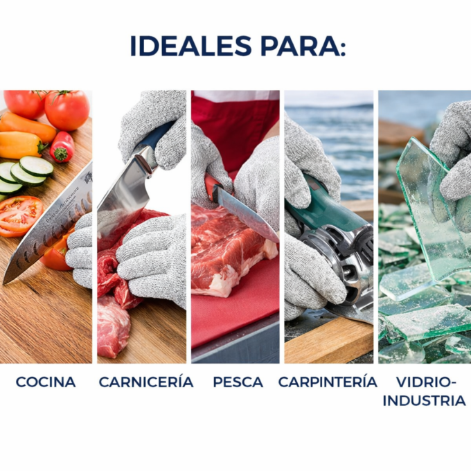 Par de Guantes Resistentes A Cortes Nivel 5 Seguridad Cocina Vidrio