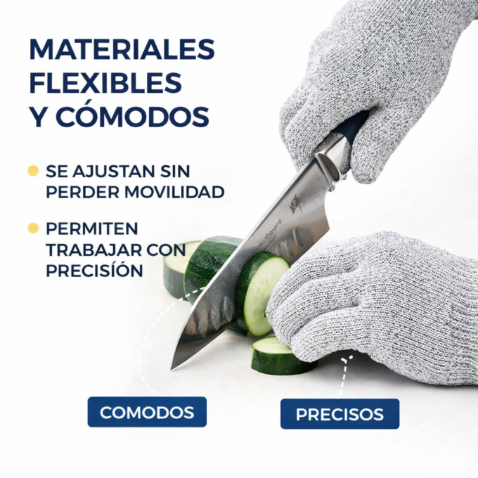Par de Guantes Resistentes A Cortes Nivel 5 Seguridad Cocina Vidrio