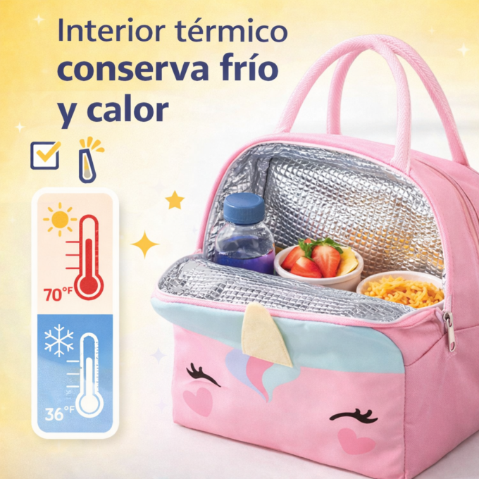 Bolso Lonchera Térmico Infantil Colegio Guardería Resistente