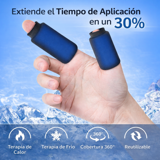 Mangas De Hielo Para Dedos Terapia Frío Calor Pack X4 Artritis Dedo