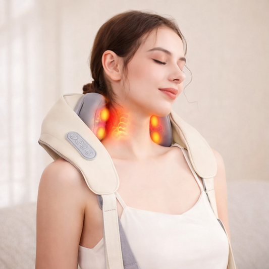 Masajeador de Cuello y Hombros con Calor 4D Inalámbrico Ajustable