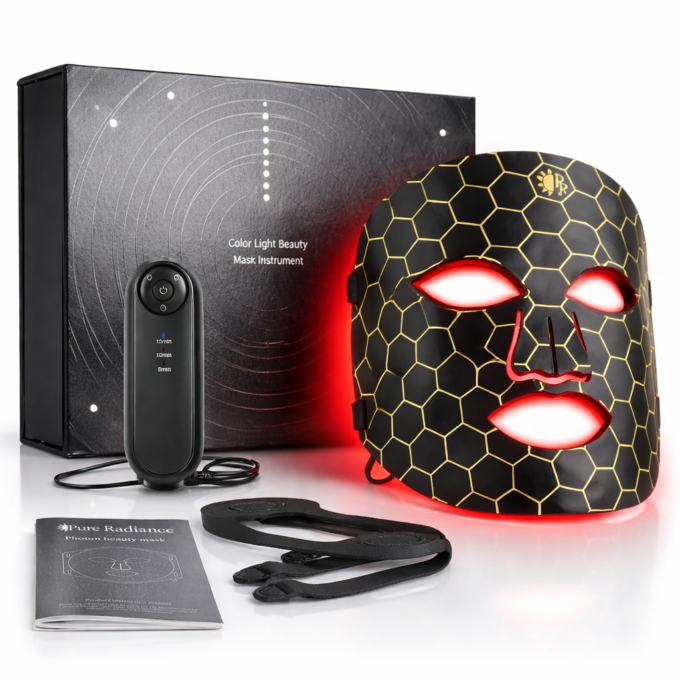 Mascarilla LED Facial Terapia Luz Roja 7 Colores Antiarrugas Colágeno