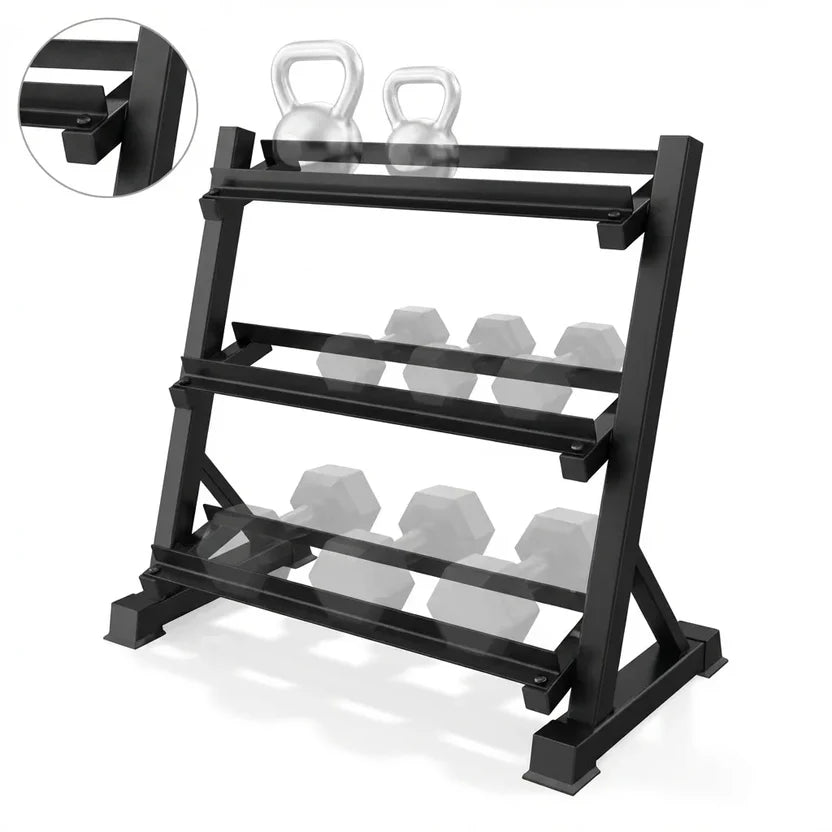 Rack Mancuernas 3 Pisos — Organizador Profesional