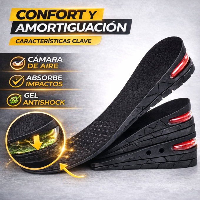 Plantillas Elevadoras Ajustables Altura Invisible Zapatos