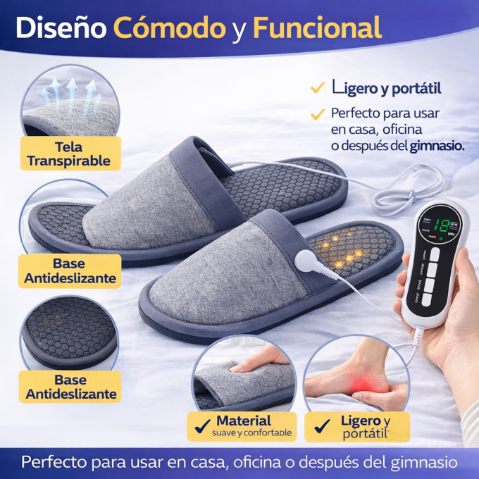 Pantuflas masajeadoras MASAJE PROFESIONAL EN CASA EN SOLO MINUTOS
