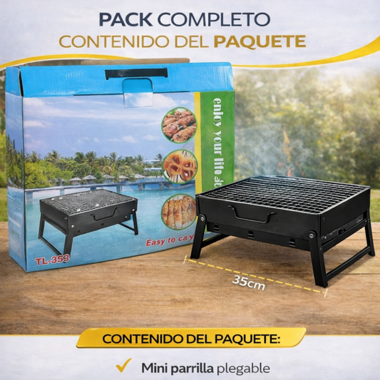 Mini Parrilla Plegable Portátil a Carbón
