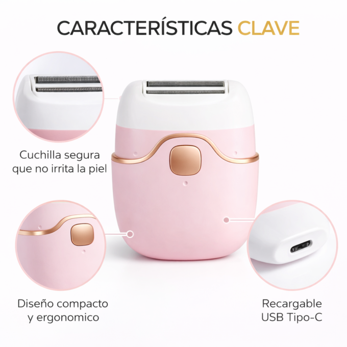 Rasuradora Eléctrica Portátil Para Mujer Depilación Suave
