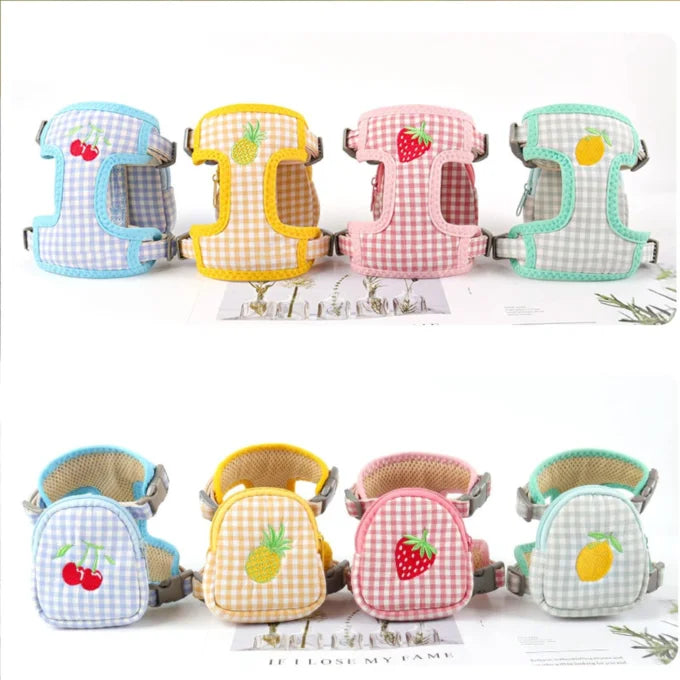 Arnes para gato frutas 3pz