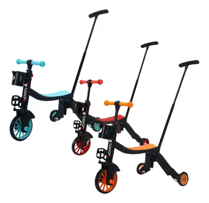Triciclo Monopatín Bicicleta Iniciación Scooter 3 En 1 Con guia